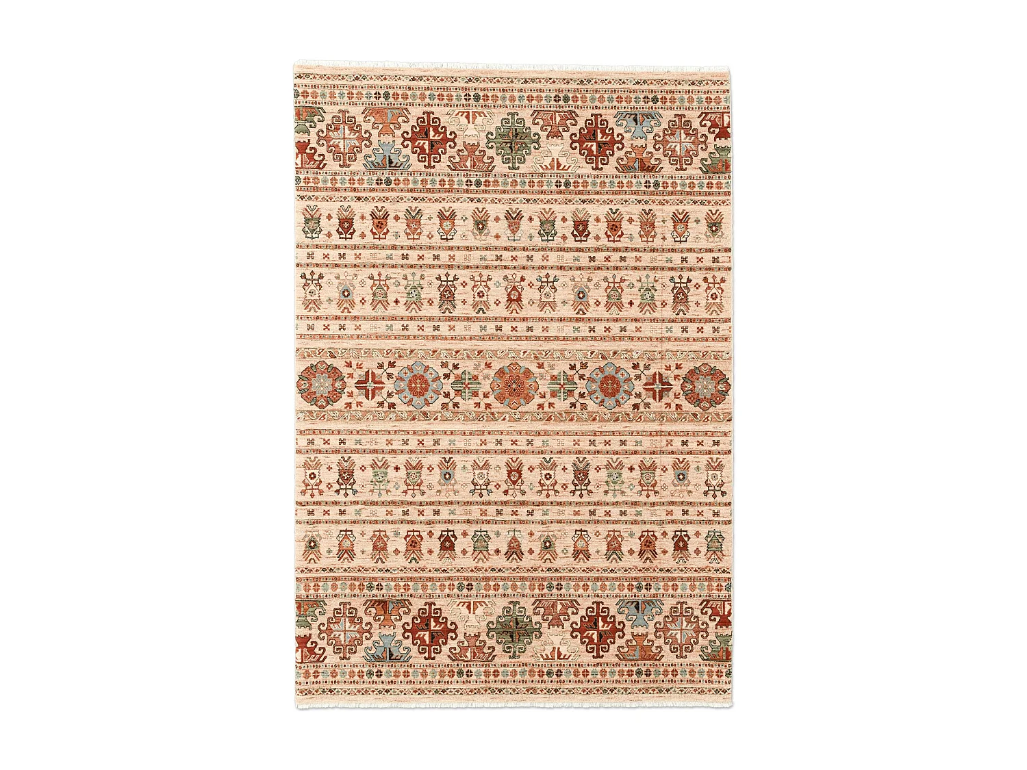 Geweven oosters tapijt van wol 120x145 cm beige Saharna