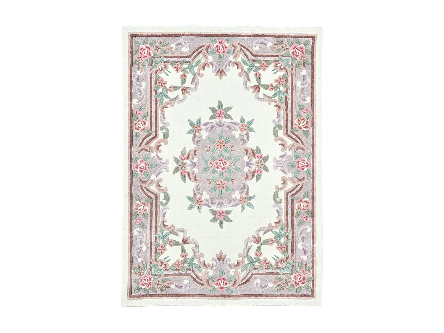 Handgetuft tapijt met rand in Aubusson-design 90x160 cm beige Ming