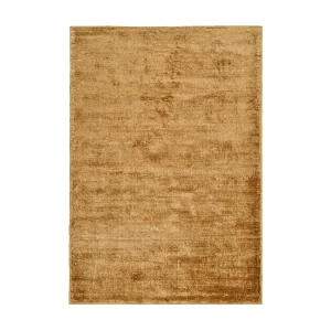 Handgeweven viscose tapijt 65×135 cm oker Shine