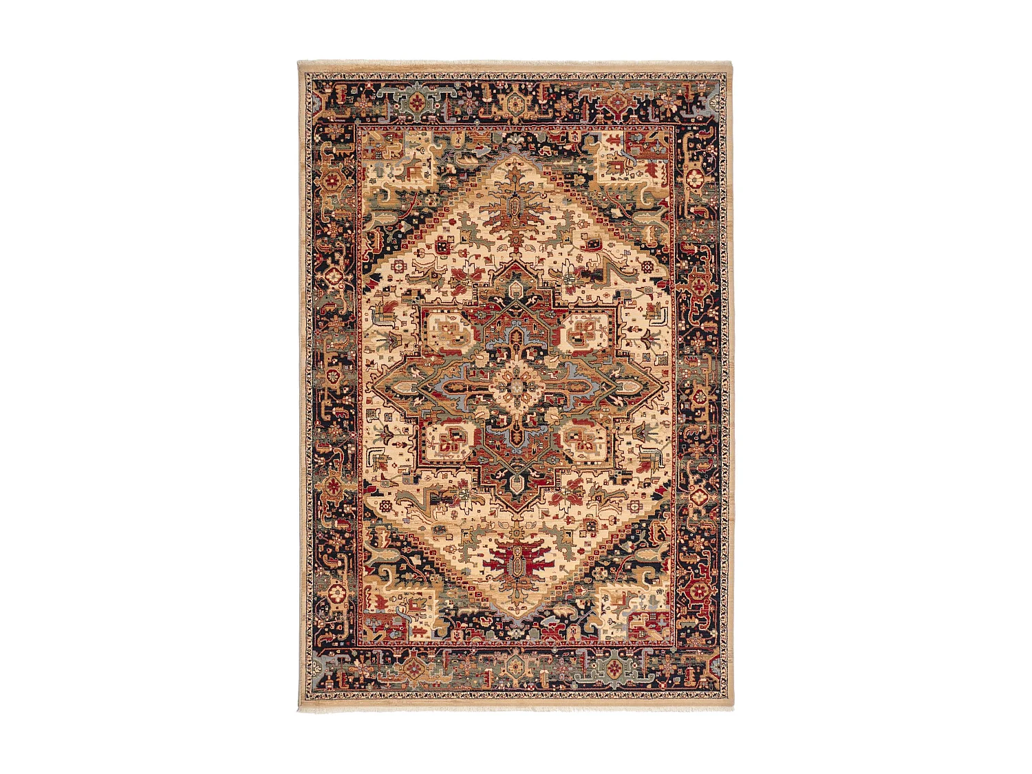 Geweven oosters tapijt van wol 120x145 cm beige Saharna