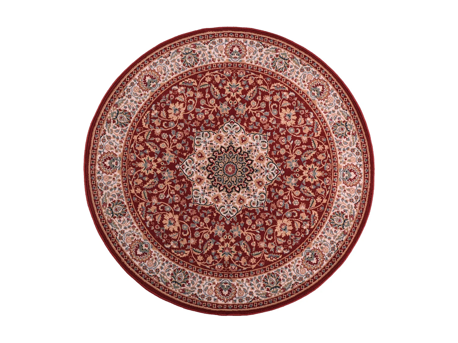 Geweven oosters tapijt met rand 240x240 cm rood Dolna