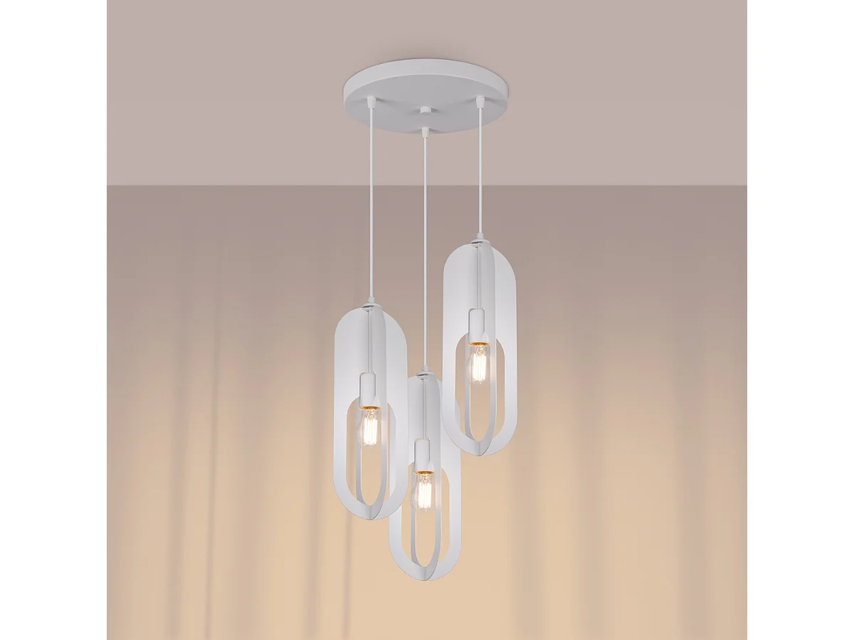 Hanglampen Synexus modern van - 3 lichtbronnen 3000K - L.43 x H.130 cm - wit
