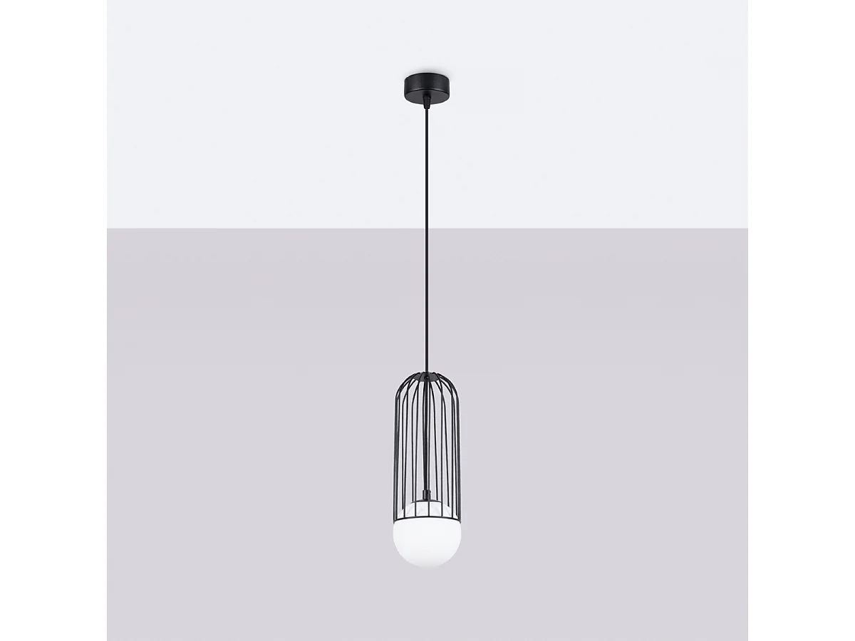 Hanglampen Zynex modern van - 1 lichtbronnen 4000K - L.12 x H.115 cm - zwart