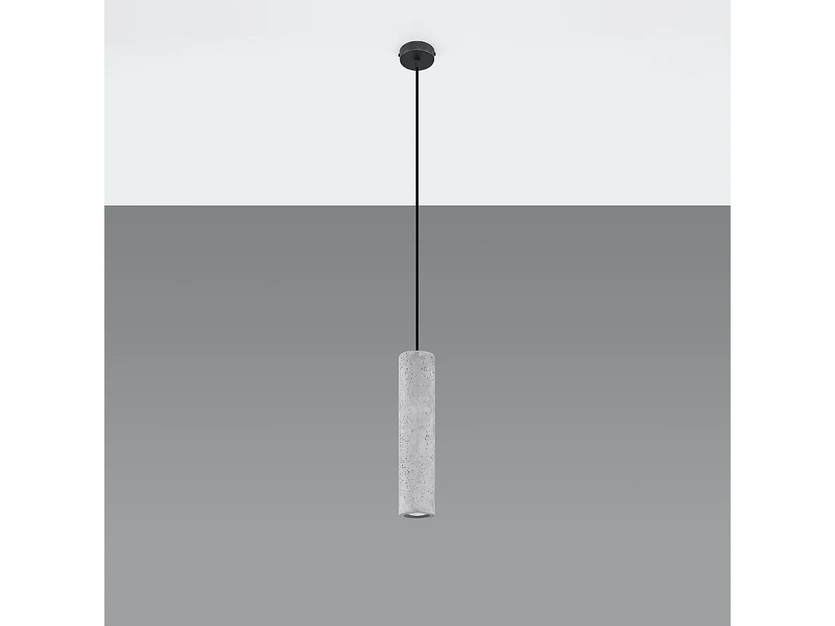 Hanglampen Solvix industrieel van - 1 lichtbronnen 4000K - L.8 x H.105 cm - grijs