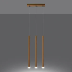 Hanglampen Brill modern van  – 3 lichtbronnen 3000K – L.30 x H.115 cm – gouden