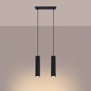 Hanglamp Gloow minimalistisch van – 2 lichtbronnen 3000K – L.30 x H.90 cm – zwart Hanglamp Gloow minimalistisch van – 2 lichtbronnen 3000K – L.30 x H.90 cm – zwart