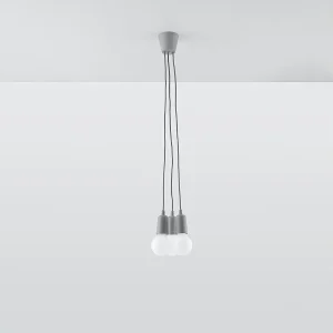 Hanglampen Astis modern van – 3 lichtbronnen 4000K – L.15 x H.90 cm – grijs Hanglampen Astis modern van – 3 lichtbronnen 4000K – L.15 x H.90 cm – grijs