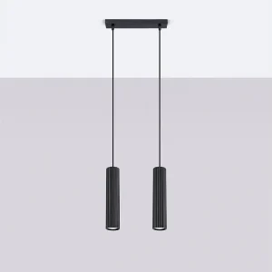 Hanglamp Gloow minimalistisch van – 2 lichtbronnen 4000K – L.30 x H.90 cm – zwart Hanglamp Gloow minimalistisch van – 2 lichtbronnen 4000K – L.30 x H.90 cm – zwart