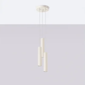 Hanglamp Toris zolder van  – 3 lichtbronnen 4000K – L.19,5 x H.108 cm – beige