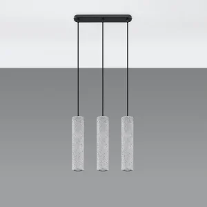 Hanglampen Solvix industrieel van – 3 lichtbronnen 4000K – L.45 x H.90 cm – grijs Hanglampen Solvix industrieel van – 3 lichtbronnen 4000K – L.45 x H.90 cm – grijs