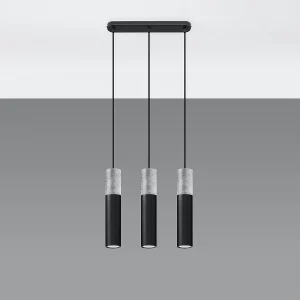 Hanglampen Lume modern van – 3 lichtbronnen 4000K – L.45 x H.90 cm – zwart grijs Hanglampen Lume modern van – 3 lichtbronnen 4000K – L.45 x H.90 cm – zwart grijs