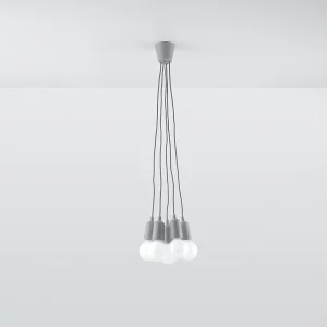 Hanglampen Astis modern van – 5 lichtbronnen 4000K – L.25 x H.90 cm – grijs Hanglampen Astis modern van – 5 lichtbronnen 4000K – L.25 x H.90 cm – grijs