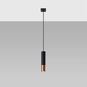 Hanglampen Zarpex modern van – 1 lichtbronnen 4000K – L.8 x H.100 cm – zwart/koper Hanglampen Zarpex modern van – 1 lichtbronnen 4000K – L.8 x H.100 cm – zwart/koper