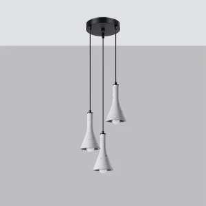 Hanglampen Lum modern van – 3 lichtbronnen 4000K – L.27 x H.115 cm – grijs Hanglampen Lum modern van – 3 lichtbronnen 4000K – L.27 x H.115 cm – grijs