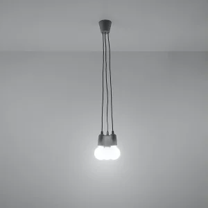 Hanglampen Astis modern van – 3 lichtbronnen 3000K – L.15 x H.90 cm – grijs Hanglampen Astis modern van – 3 lichtbronnen 3000K – L.15 x H.90 cm – grijs