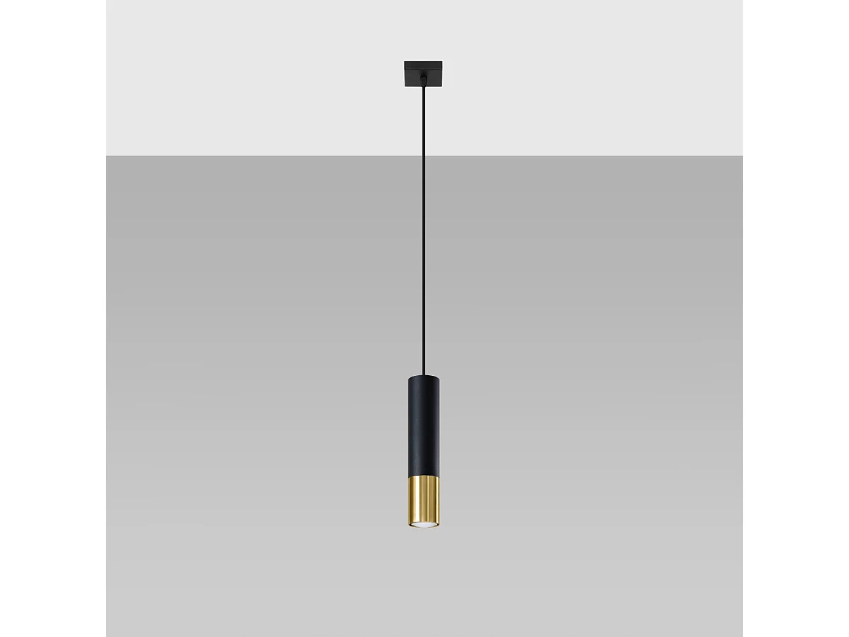 Hanglampen Zarpex modern van - 1 lichtbronnen 4000K - L.8 x H.100 cm - zwart goud