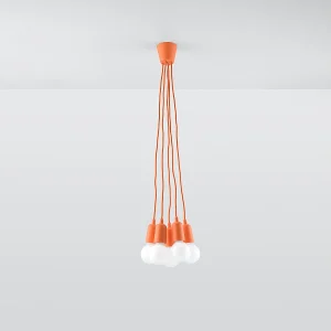 Hanglampen Astis modern van – 5 lichtbronnen 4000K – L.25 x H.90 cm – oranje Hanglampen Astis modern van – 5 lichtbronnen 4000K – L.25 x H.90 cm – oranje