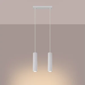 Hanglamp Gloow minimalistisch van – 2 lichtbronnen 3000K – L.30 x H.90 cm – wit Hanglamp Gloow minimalistisch van – 2 lichtbronnen 3000K – L.30 x H.90 cm – wit