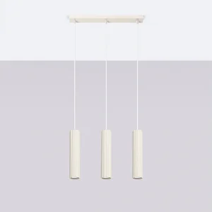 Hanglamp Gloow minimalistisch van – 3 lichtbronnen 4000K – L.45 x H.98 cm – beige Hanglamp Gloow minimalistisch van – 3 lichtbronnen 4000K – L.45 x H.98 cm – beige