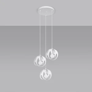 Hanglampen Brive modern van  – 3 lichtbronnen 4000K – L.30 x H.117 cm – wit