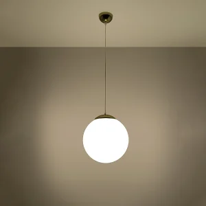 Hanglampen Stera minimalistisch van  – 1 lichtbronnen 3000K – L.30 x H.120 cm – wit goud