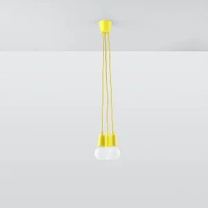 Hanglampen Astis modern van – 3 lichtbronnen 4000K – L.15 x H.90 cm – geel Hanglampen Astis modern van – 3 lichtbronnen 4000K – L.15 x H.90 cm – geel