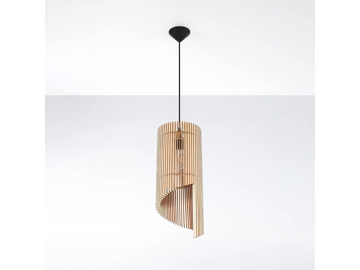 Hanglampen Zenexia Scandinavisch van - 1 lichtbronnen 4000K - L.21 x H.120 cm - natuurlijk hout