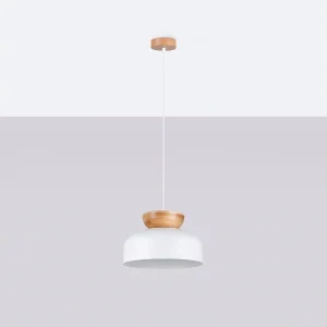 Hanglampen Zeleron Scandinavisch van – 1 lichtbronnen 4000K – L.29,5 x H.130 cm – wit/natuurlijk hout Hanglampen Zeleron Scandinavisch van – 1 lichtbronnen 4000K – L.29,5 x H.130 cm – wit/natuurlijk hout