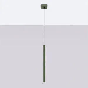 Hanglamp Brill modern van – 1 lichtbronnen 4000K – L.8 x H.114 cm – olijfgroen Hanglamp Brill modern van – 1 lichtbronnen 4000K – L.8 x H.114 cm – olijfgroen