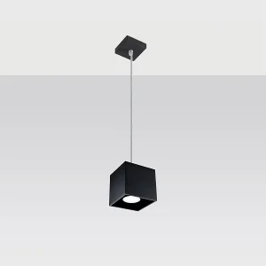 Hanglampen Quadx modern van  – 1 lichtbronnen 4000K – L.10 x H.110 cm – zwart