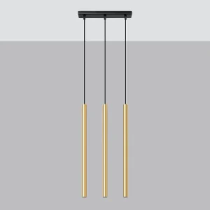 Hanglampen Brill modern van – 3 lichtbronnen 4000K – L.30 x H.90 cm – gouden glans Hanglampen Brill modern van – 3 lichtbronnen 4000K – L.30 x H.90 cm – gouden glans