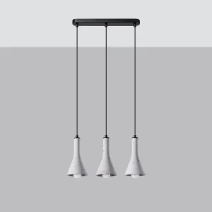Hanglampen Lum modern van – 3 lichtbronnen 4000K – L.46 x H.110 cm – grijs Hanglampen Lum modern van – 3 lichtbronnen 4000K – L.46 x H.110 cm – grijs