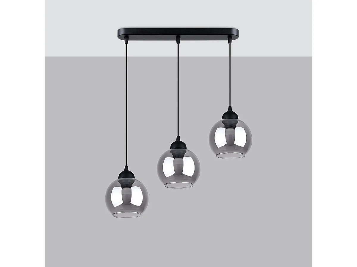 Hanglampen Zelaro modern van - 3 lichtbronnen 4000K - L.45 x H.117 cm - zwart