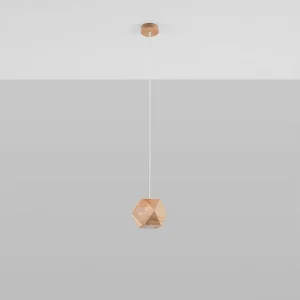 Hanglampen Timberix Scandinavisch van  – 1 lichtbronnen 4000K – L.12 x H.120 cm – natuurlijk hout