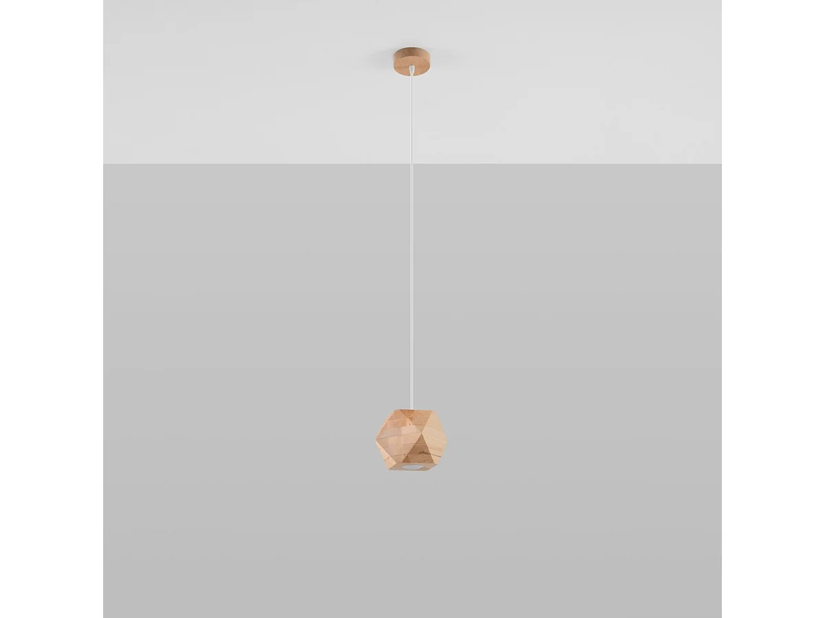 Hanglampen Timberix Scandinavisch van - 1 lichtbronnen 4000K - L.12 x H.120 cm - natuurlijk hout