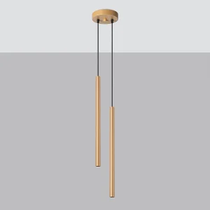 Hanglampen Brill modern van – 2 lichtbronnen 4000K – L.15 x H.118 cm – gouden Hanglampen Brill modern van – 2 lichtbronnen 4000K – L.15 x H.118 cm – gouden