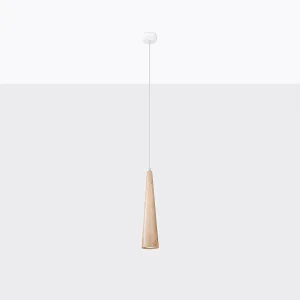 Hanglampen Ravo Scandinavisch van  – 1 lichtbronnen 4000K – L.8 x H.120 cm – natuurlijk hout