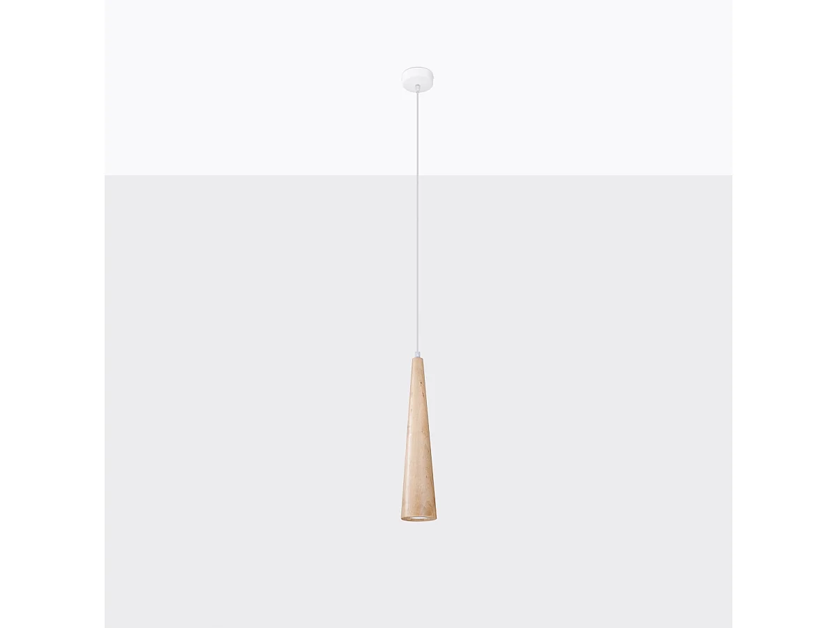 Hanglampen Ravo Scandinavisch van - 1 lichtbronnen 4000K - L.8 x H.120 cm - natuurlijk hout