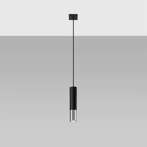 Hanglampen Zarpex modern van – 1 lichtbronnen 4000K – L.8 x H.100 cm – zwart/chroom Hanglampen Zarpex modern van – 1 lichtbronnen 4000K – L.8 x H.100 cm – zwart/chroom