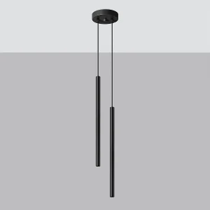 Hanglampen Brill modern van – 2 lichtbronnen 4000K – L.15 x H.118 cm – zwart Hanglampen Brill modern van – 2 lichtbronnen 4000K – L.15 x H.118 cm – zwart