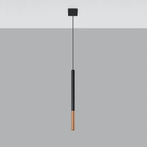 Hanglampen Flar modern van – 1 lichtbronnen 4000K – L.8 x H.100 cm – zwart/koper Hanglampen Flar modern van – 1 lichtbronnen 4000K – L.8 x H.100 cm – zwart/koper