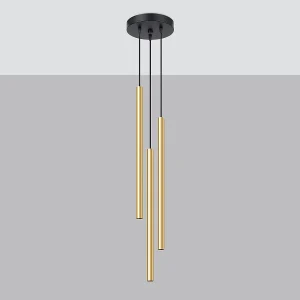 Hanglampen Brill modern van – 3 lichtbronnen 4000K – L.20 x H.90 cm – gouden glans Hanglampen Brill modern van – 3 lichtbronnen 4000K – L.20 x H.90 cm – gouden glans