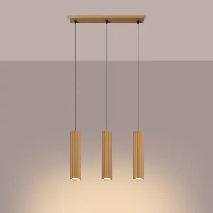Hanglamp Gloow minimalistisch van – 3 lichtbronnen 3000K – L.45 x H.98 cm – gouden Hanglamp Gloow minimalistisch van – 3 lichtbronnen 3000K – L.45 x H.98 cm – gouden