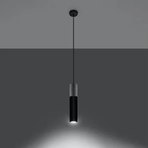 Hanglampen Lume modern van – 1 lichtbronnen 3000K – L.8 x H.105 cm – zwart grijs Hanglampen Lume modern van – 1 lichtbronnen 3000K – L.8 x H.105 cm – zwart grijs