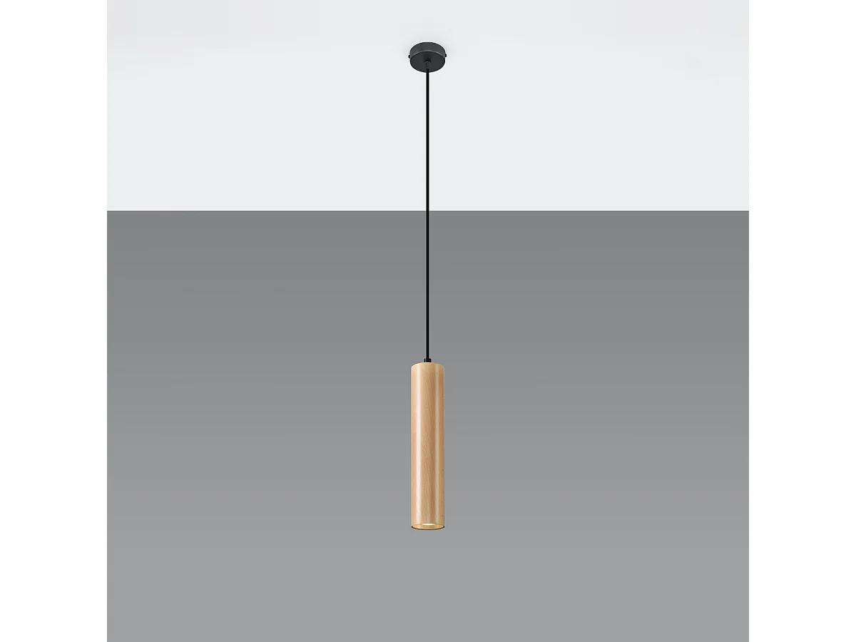 Hanglampen Silno Scandinavisch van - 1 lichtbronnen 4000K - L.8 x H.105 cm - natuurlijk hout