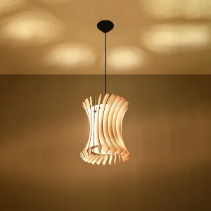 Hanglampen Elyandra Scandinavisch van – 1 lichtbronnen 3000K – L.30 x H.107 cm – natuurlijk hout Hanglampen Elyandra Scandinavisch van – 1 lichtbronnen 3000K – L.30 x H.107 cm – natuurlijk hout