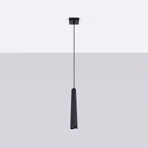 Hanglampen Astel Scandinavisch van  – 1 lichtbronnen 4000K – L.8 x H.120 cm – zwart