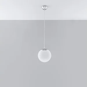 Hanglampen Stera minimalistisch van  – 1 lichtbronnen 4000K – L.20 x H.110 cm – wit/chroom