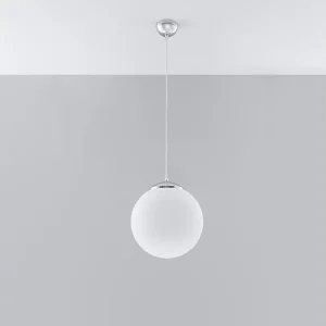 Hanglampen Stera minimalistisch van  – 1 lichtbronnen 4000K – L.30 x H.120 cm – wit/chroom