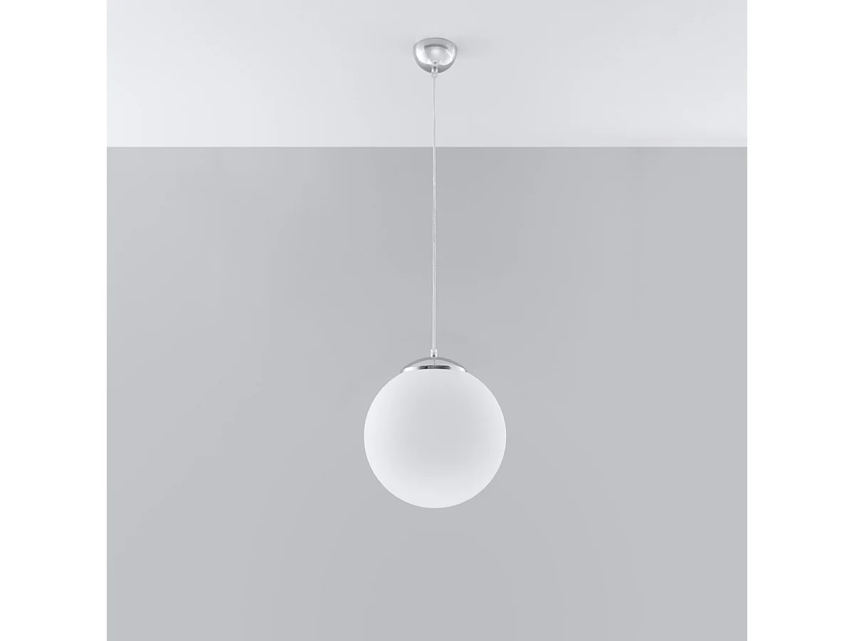 Hanglampen Stera minimalistisch van - 1 lichtbronnen 4000K - L.30 x H.120 cm - wit/chroom